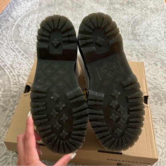 Dr. Martens White Leather Platform Zipper Boots - Picture 5 of 6